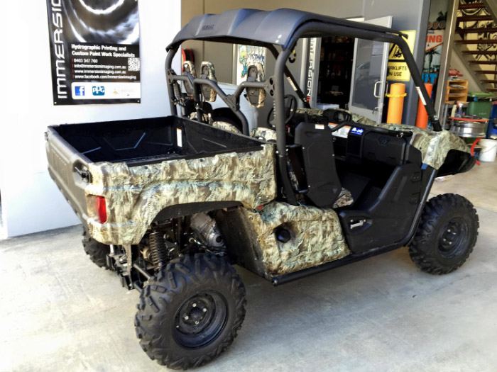 Hydro dipping - camo dipping by Immersion Imaging Brisbane. Camo dipped golf carts, buggy, ATV, quad.