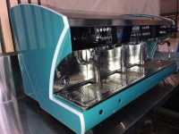 Custom painted commercial coffee machine for Scuzi Chermside by Immersion Imaging, North Brisbane. Dipit Kustoms Mick Jones.